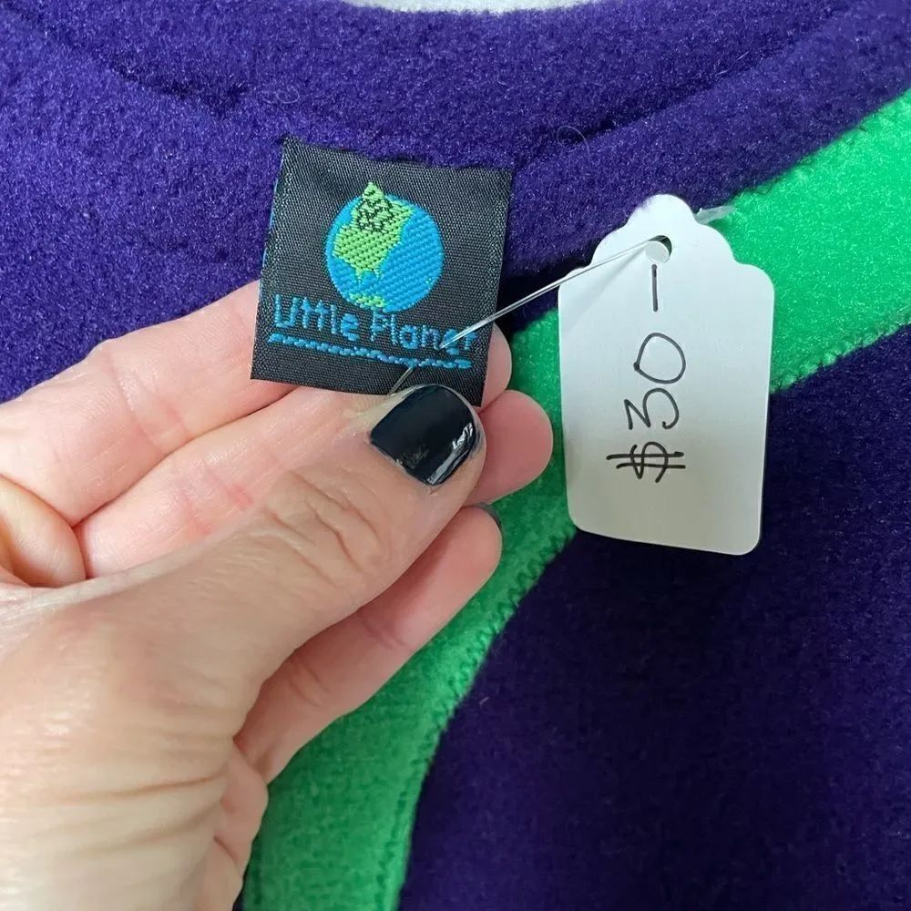 NWT Little Planet Unisex Soft Fleece Purple and Green Snake Top - Picture 4 of 4